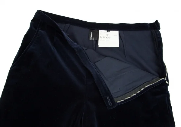 トリココムデギャルソンtricot COMME des GARCONS裾ボタン開きベロアクロップドパンツ 紺M K-85006_004