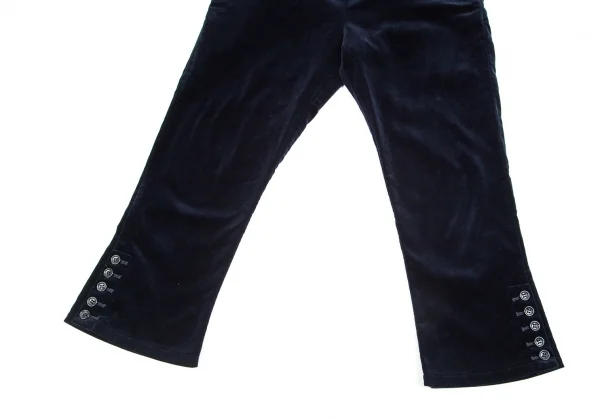 トリココムデギャルソンtricot COMME des GARCONS裾ボタン開きベロアクロップドパンツ 紺M K-85006_005