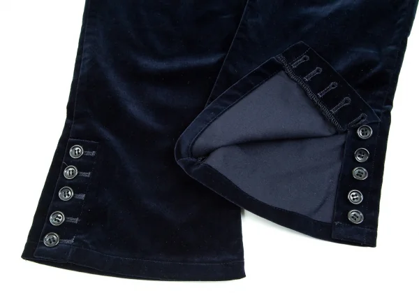 トリココムデギャルソンtricot COMME des GARCONS裾ボタン開きベロアクロップドパンツ 紺M K-85006_006
