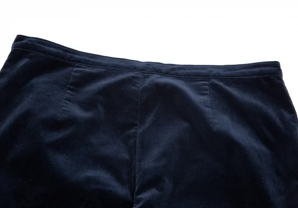 トリココムデギャルソンtricot COMME des GARCONS裾ボタン開きベロアクロップドパンツ 紺M K-85006_008