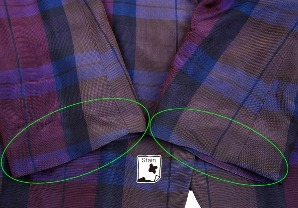 ワイズY's レーヨンチェックボタンレスジャケット 紫他3 K-85052_005