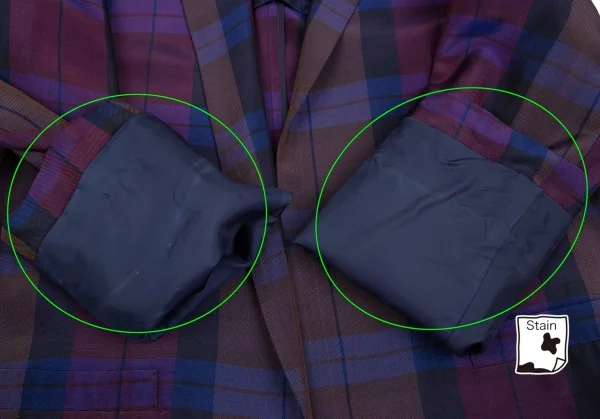 ワイズY's レーヨンチェックボタンレスジャケット 紫他3 K-85052_006