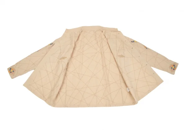 イッセイミヤケハートISSEY MIYAKE HaaT 刺繍ステッチデザインシャツ ベージュ2 K-85064_012