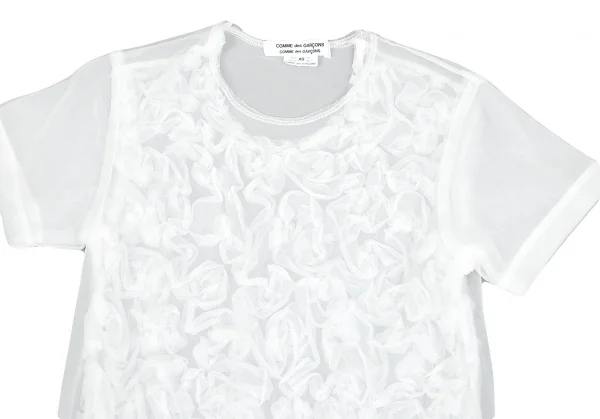 コムコム コムデギャルソンCOMME des GARCONS シフォンレイヤード装飾カットソー 白M位 K-85099_003