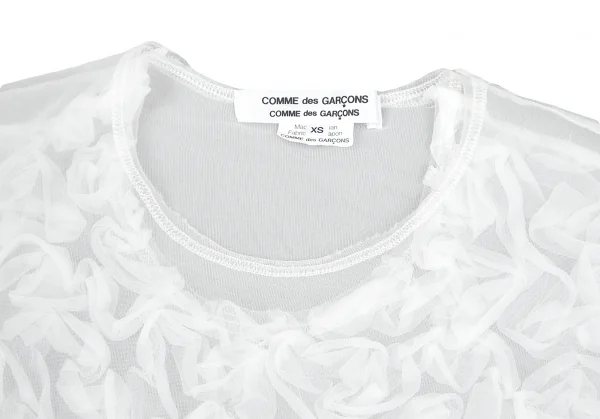 コムコム コムデギャルソンCOMME des GARCONS シフォンレイヤード装飾カットソー 白M位 K-85099_004