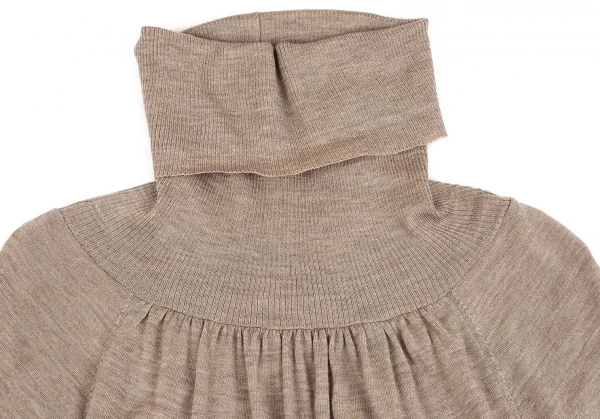 ロベルトコリーナroberto collina ウールビッグシルエットタートルネック半袖ニット モカ1 K-85122_003