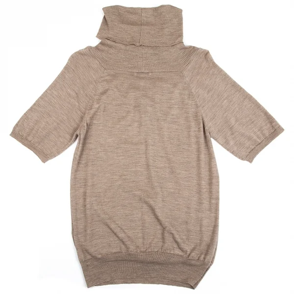 ロベルトコリーナroberto collina ウールビッグシルエットタートルネック半袖ニット モカ1 K-85122_009