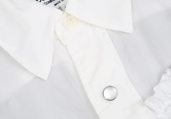 ローブドシャンブル コムデギャルソンrobe de chambre COMME des GARCONSフリルテープ装飾ウエスタンシャツ 白M K-85151_006