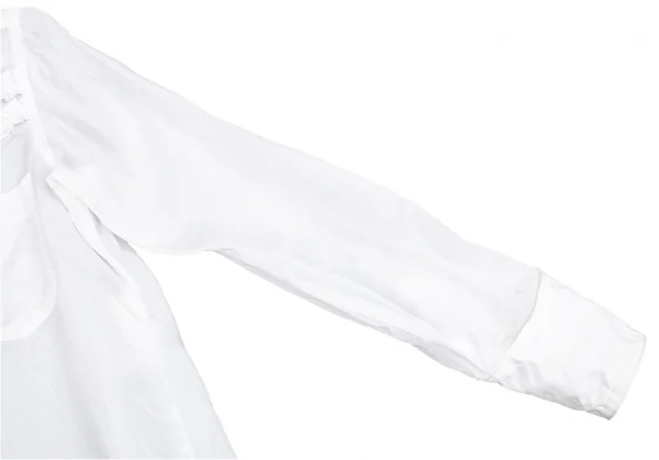 ローブドシャンブル コムデギャルソンrobe de chambre COMME des GARCONSフリルテープ装飾ウエスタンシャツ 白M K-85151_009