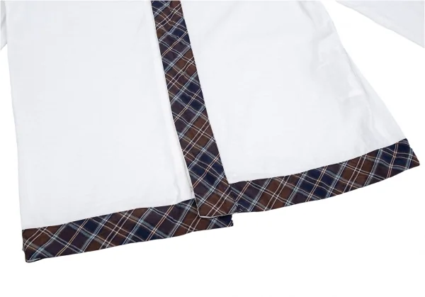 トリココムデギャルソンtricot COMME des GARCONS バイアスチェックトリミングラウンドカラーブラウス 白M位 K-85152_011