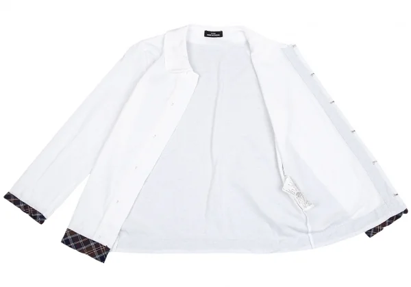 トリココムデギャルソンtricot COMME des GARCONS バイアスチェックトリミングラウンドカラーブラウス 白M位 K-85152_012
