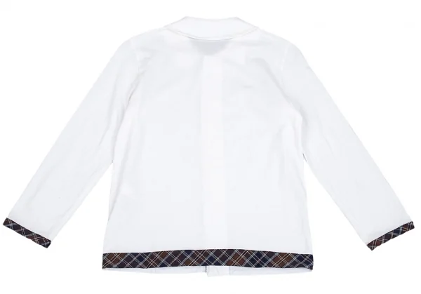 トリココムデギャルソンtricot COMME des GARCONS バイアスチェックトリミングラウンドカラーブラウス 白M位 K-85152_013