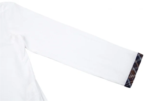 トリココムデギャルソンtricot COMME des GARCONS バイアスチェックトリミングラウンドカラーブラウス 白M位 K-85152_008