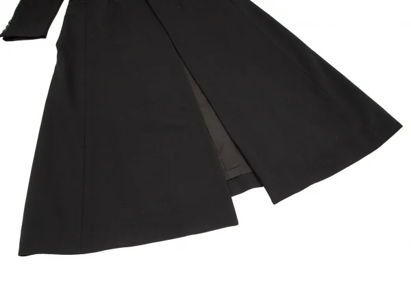 ヨウジヤマモトファムYohji Yamamoto FEMME 芯地デザインウールギャバロングコート 黒S K-85174_014