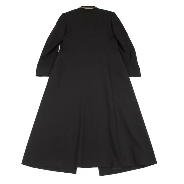 ヨウジヤマモトファムYohji Yamamoto FEMME 芯地デザインウールギャバロングコート 黒S K-85174_016