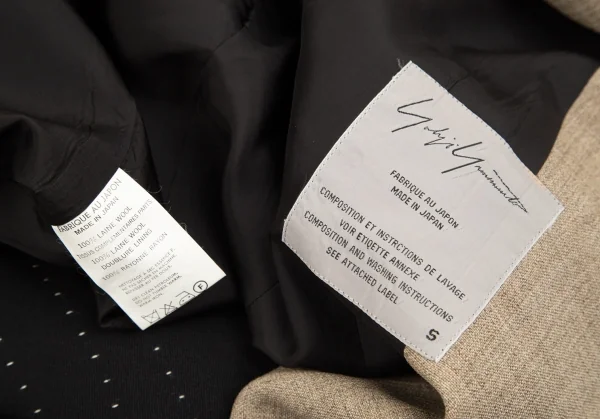ヨウジヤマモトファムYohji Yamamoto FEMME 芯地デザインウールギャバロングコート 黒S K-85174_018