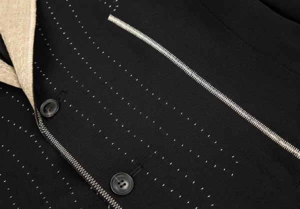 ヨウジヤマモトファムYohji Yamamoto FEMME 芯地デザインウールギャバロングコート 黒S K-85174_007
