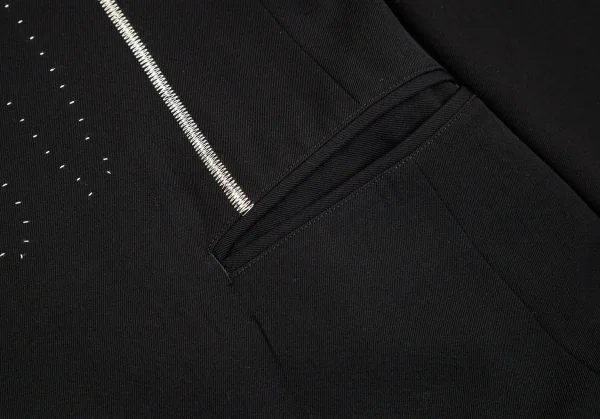 ヨウジヤマモトファムYohji Yamamoto FEMME 芯地デザインウールギャバロングコート 黒S K-85174_008