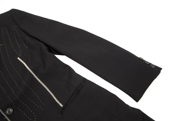 ヨウジヤマモトファムYohji Yamamoto FEMME 芯地デザインウールギャバロングコート 黒S K-85174_009
