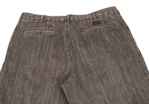 パパスPapas タックデニムパンツ 黒54XL | DCブランド古着通販