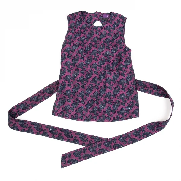 タケシコウサカバイ ワイズ ピンクレーベルTAKESHI KOSAKA by Y's Pink Label ジャガード巻きノースリーブ 紫1 K-85285_002