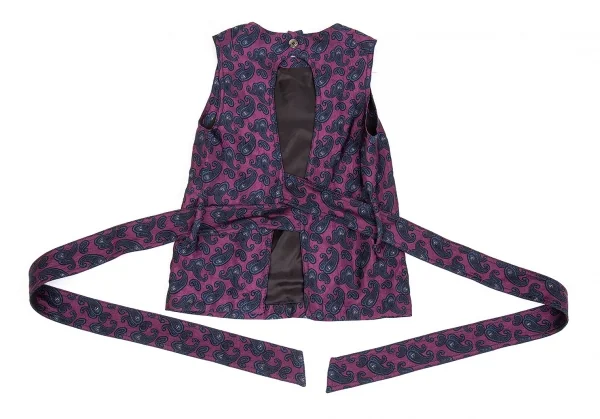 タケシコウサカバイ ワイズ ピンクレーベルTAKESHI KOSAKA by Y's Pink Label ジャガード巻きノースリーブ 紫1 K-85285_008