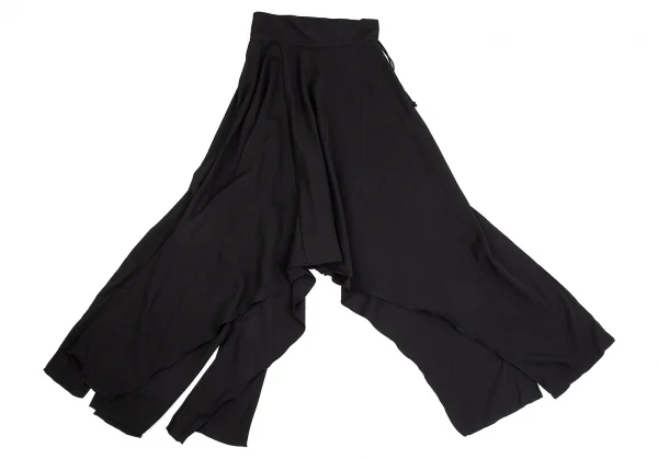 ヨウジヤマモト ファムYohji Yamamoto FEMME 裾結びウールギャバサルエルパンツ 黒1 K-85290_011