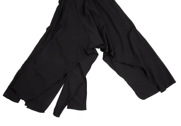 ヨウジヤマモト ファムYohji Yamamoto FEMME 裾結びウールギャバサルエルパンツ 黒1 K-85290_012