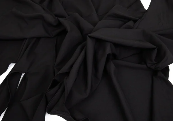 ヨウジヤマモト ファムYohji Yamamoto FEMME 裾結びウールギャバサルエルパンツ 黒1 K-85290_014