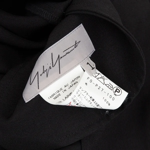 ヨウジヤマモト ファムYohji Yamamoto FEMME 裾結びウールギャバサルエルパンツ 黒1 K-85290_019