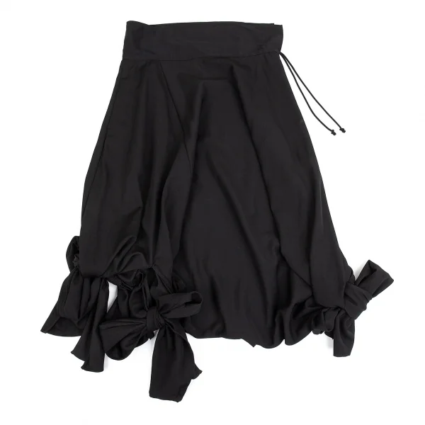 ヨウジヤマモト ファムYohji Yamamoto FEMME 裾結びウールギャバサルエルパンツ 黒1 K-85290_003