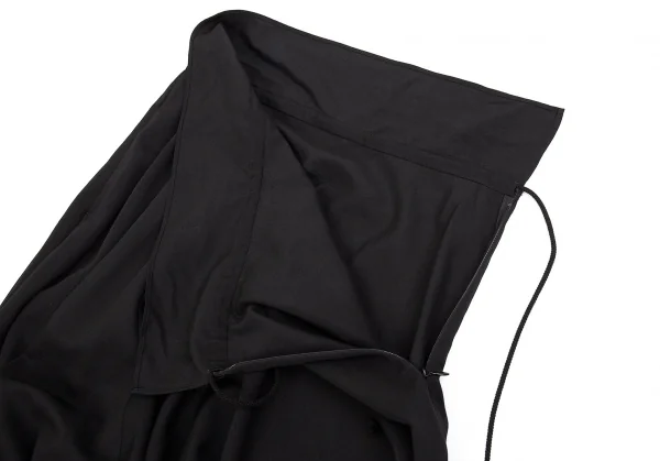 ヨウジヤマモト ファムYohji Yamamoto FEMME 裾結びウールギャバサルエルパンツ 黒1 K-85290_007