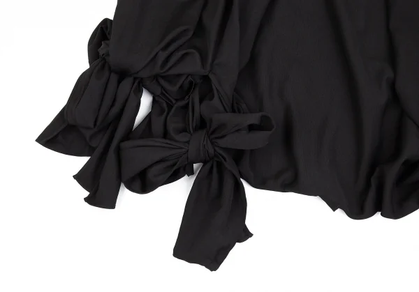 ヨウジヤマモト ファムYohji Yamamoto FEMME 裾結びウールギャバサルエルパンツ 黒1 K-85290_008