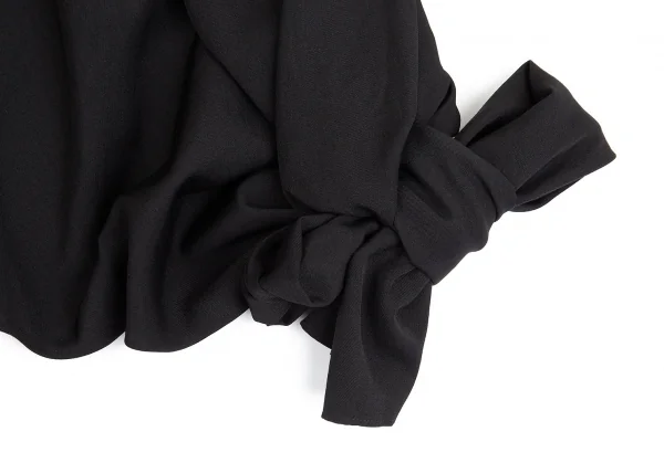 ヨウジヤマモト ファムYohji Yamamoto FEMME 裾結びウールギャバサルエルパンツ 黒1 K-85290_009