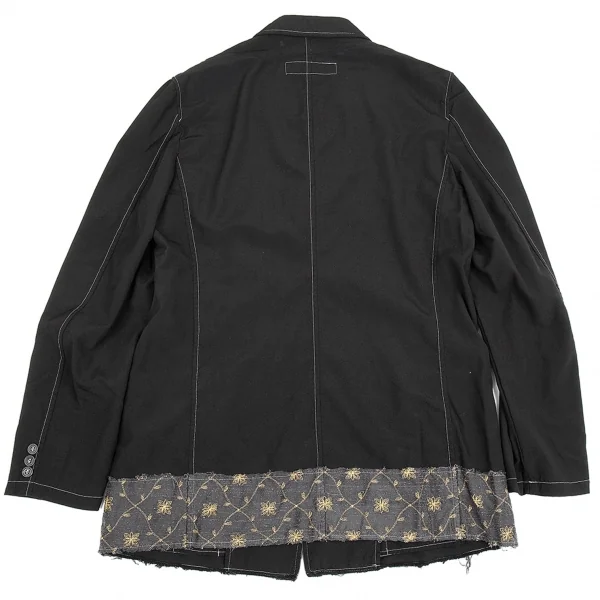 コムデギャルソン オムCOMME des GARCONS HOMME 製品染め裾シルク切替ウールジャケット 黒L K-85318_013