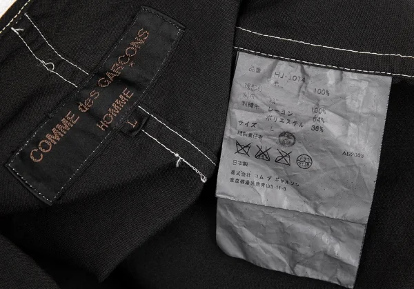 コムデギャルソン オムCOMME des GARCONS HOMME 製品染め裾シルク切替ウールジャケット 黒L K-85318_017