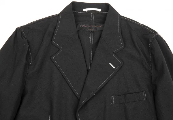 コムデギャルソン オムCOMME des GARCONS HOMME 製品染め裾シルク切替ウールジャケット 黒L K-85318_002