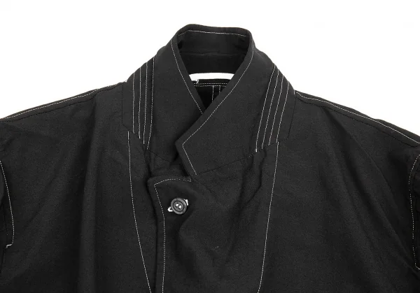 コムデギャルソン オムCOMME des GARCONS HOMME 製品染め裾シルク切替ウールジャケット 黒L K-85318_003