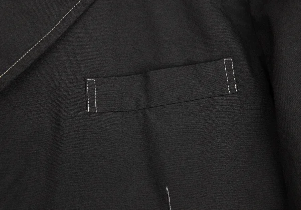 コムデギャルソン オムCOMME des GARCONS HOMME 製品染め裾シルク切替ウールジャケット 黒L K-85318_004