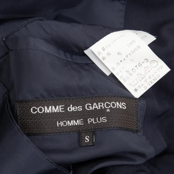 コムデギャルソンオムプリュスCOMME des GARCONS HOMME PLUS ラペル刺繍ダブルウールギャバジャケット 紺S K-85341_016