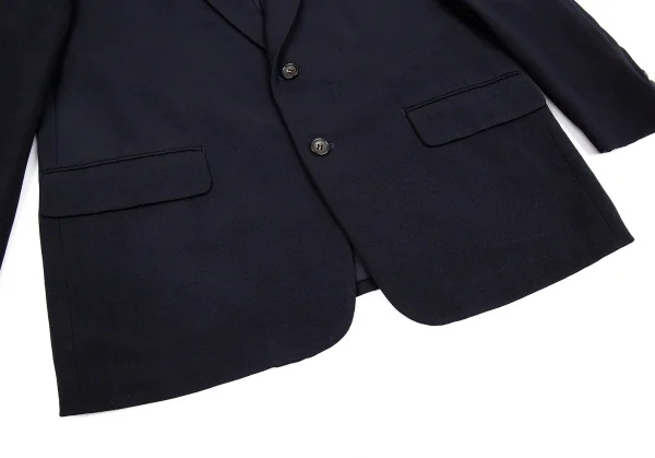 コムデギャルソンオムプリュスCOMME des GARCONS HOMME PLUS ラペルステッチフラップ裏起毛ウールジャケット 濃紺M K-85351_010