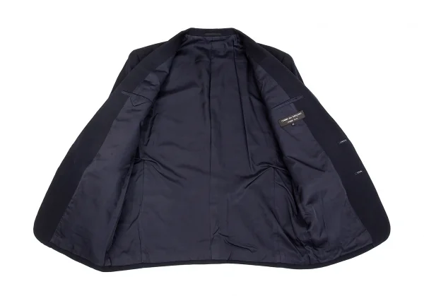 コムデギャルソンオムプリュスCOMME des GARCONS HOMME PLUS ラペルステッチフラップ裏起毛ウールジャケット 濃紺M K-85351_012