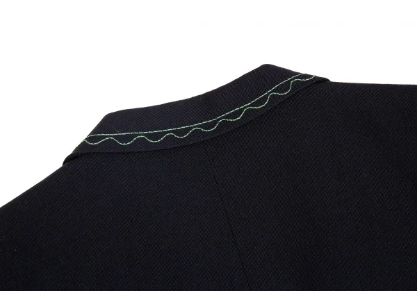 コムデギャルソンオムプリュスCOMME des GARCONS HOMME PLUS ラペルステッチフラップ裏起毛ウールジャケット 濃紺M K-85351_014