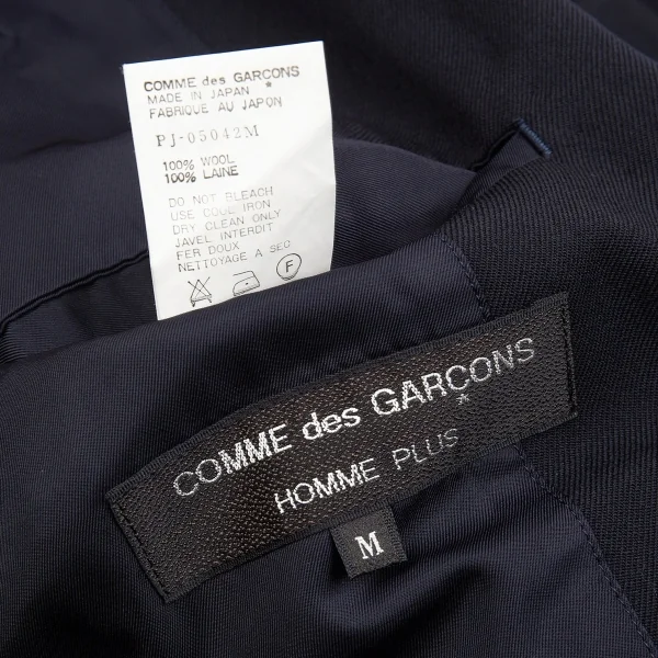 コムデギャルソンオムプリュスCOMME des GARCONS HOMME PLUS ラペルステッチフラップ裏起毛ウールジャケット 濃紺M K-85351_016