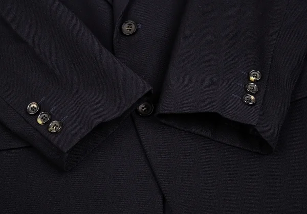 コムデギャルソンオムプリュスCOMME des GARCONS HOMME PLUS ラペルステッチフラップ裏起毛ウールジャケット 濃紺M K-85351_007