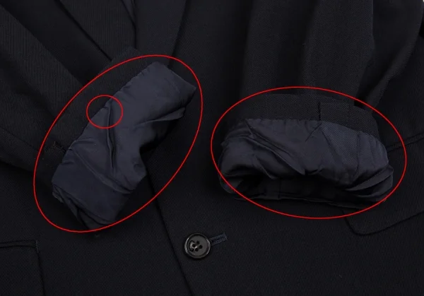 コムデギャルソンオムプリュスCOMME des GARCONS HOMME PLUS ラペルステッチフラップ裏起毛ウールジャケット 濃紺M K-85351_008