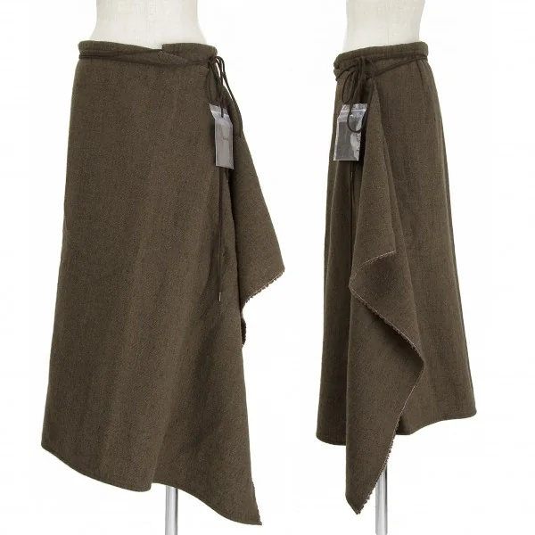 ワイズY's 紐巻きニットスカート 茶3 (K-6057)