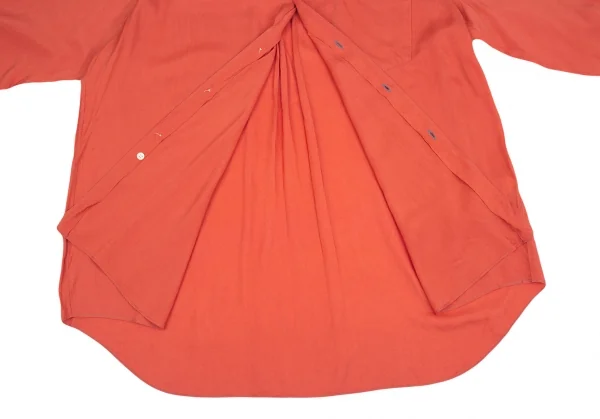 コムデギャルソンオムプリュスCOMME des GARCONS HOMME PLUS カラーステッチレーヨンロングシャツ サーモンピンクL位 K-85399_010