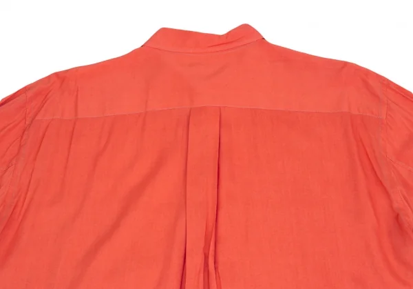 コムデギャルソンオムプリュスCOMME des GARCONS HOMME PLUS カラーステッチレーヨンロングシャツ サーモンピンクL位 K-85399_012