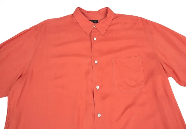 コムデギャルソンオムプリュスCOMME des GARCONS HOMME PLUS カラーステッチレーヨンロングシャツ サーモンピンクL位 K-85399_002